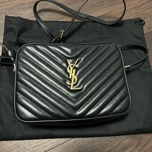 SAINT LAURENT
Lou Camera Bag in Quilted Leather Gold Hardware